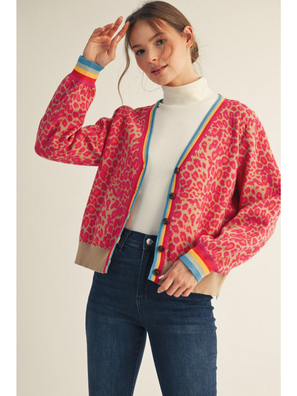 nova leopard cardigan