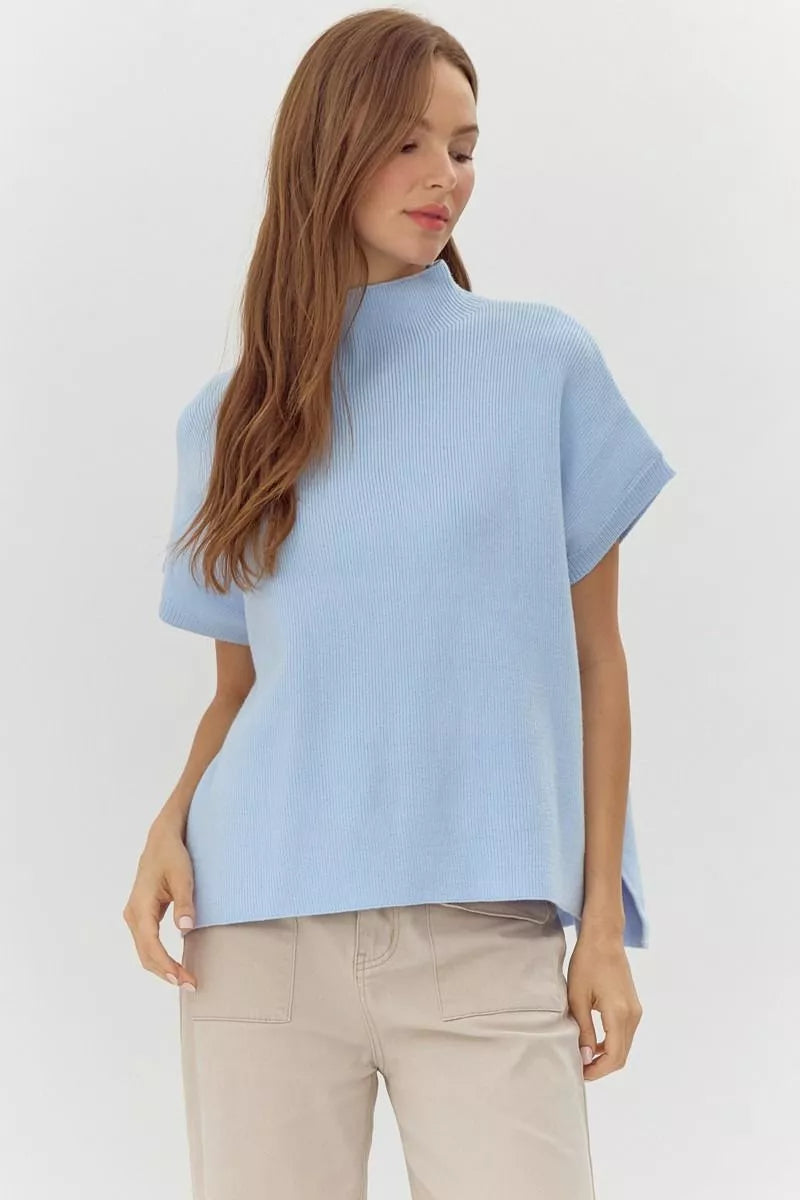 elle mock neck sweater