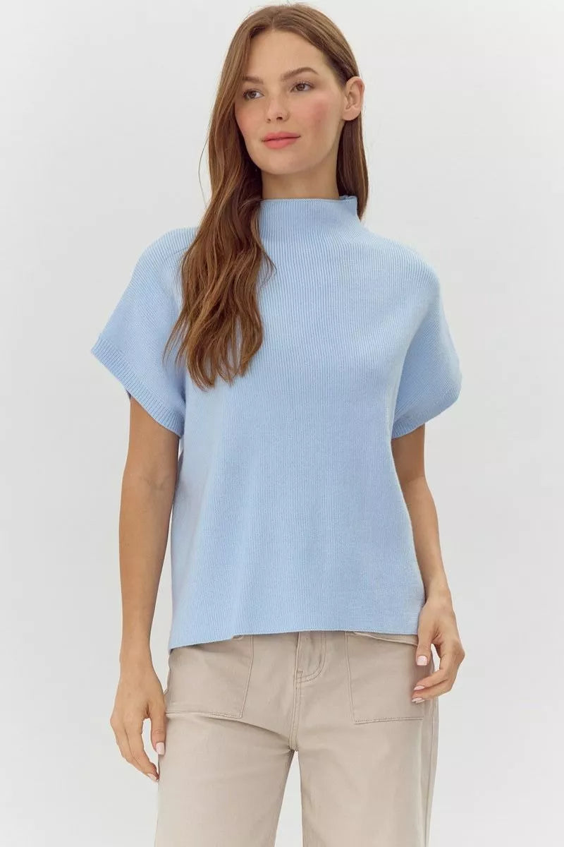 elle mock neck sweater