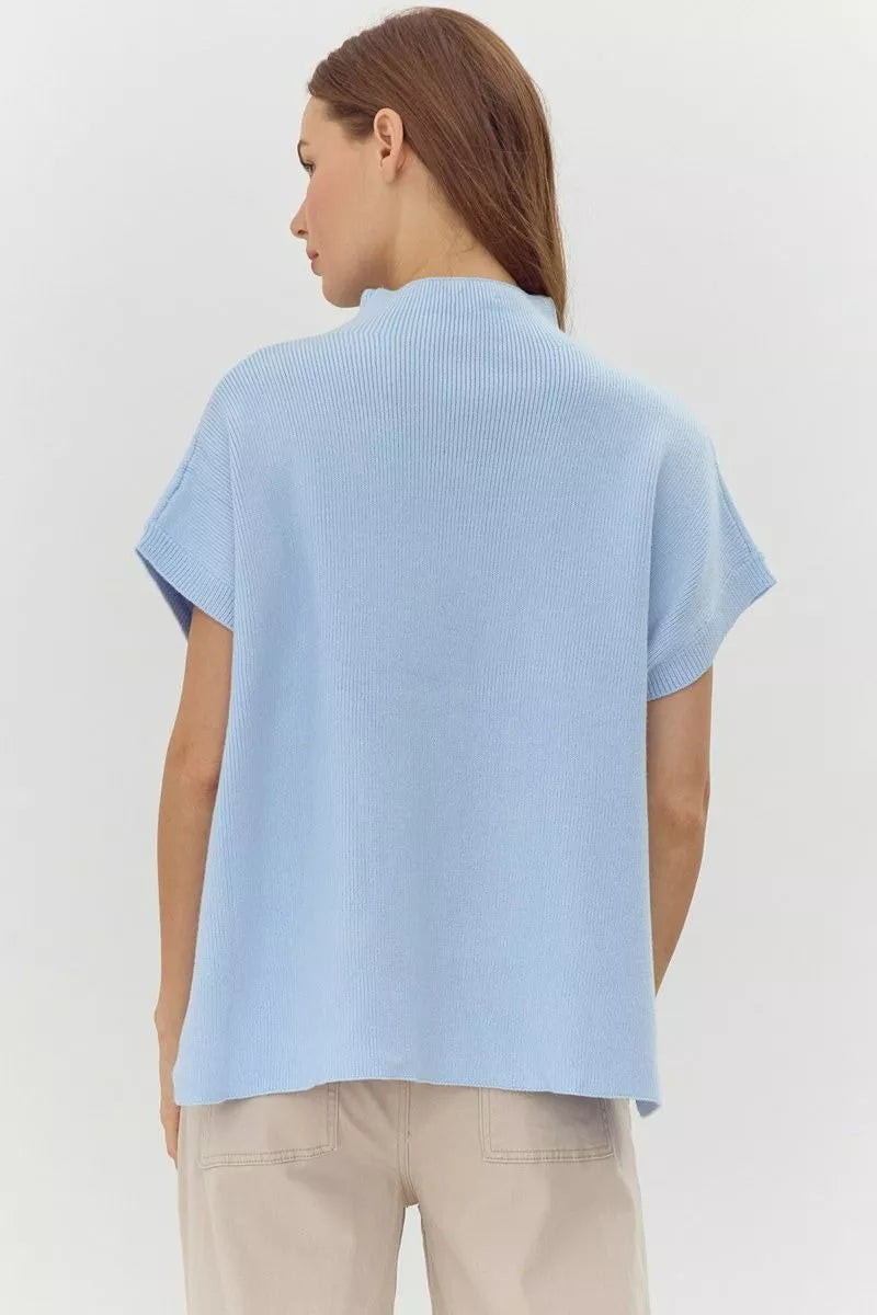 elle mock neck sweater