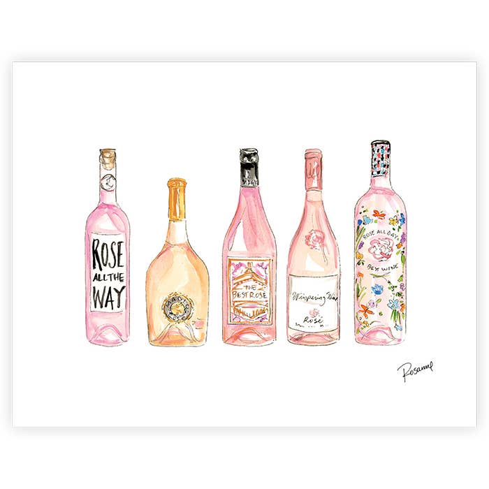 Handpainted Rose Bottles Art Print