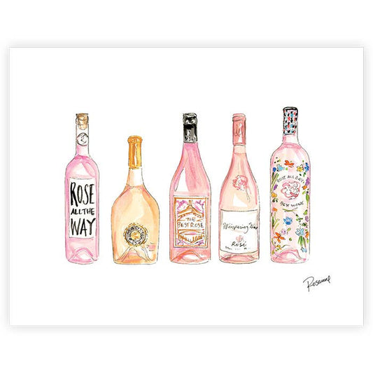 Handpainted Rose Bottles Art Print