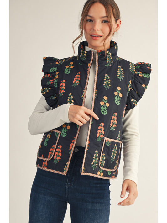 becca floral vest