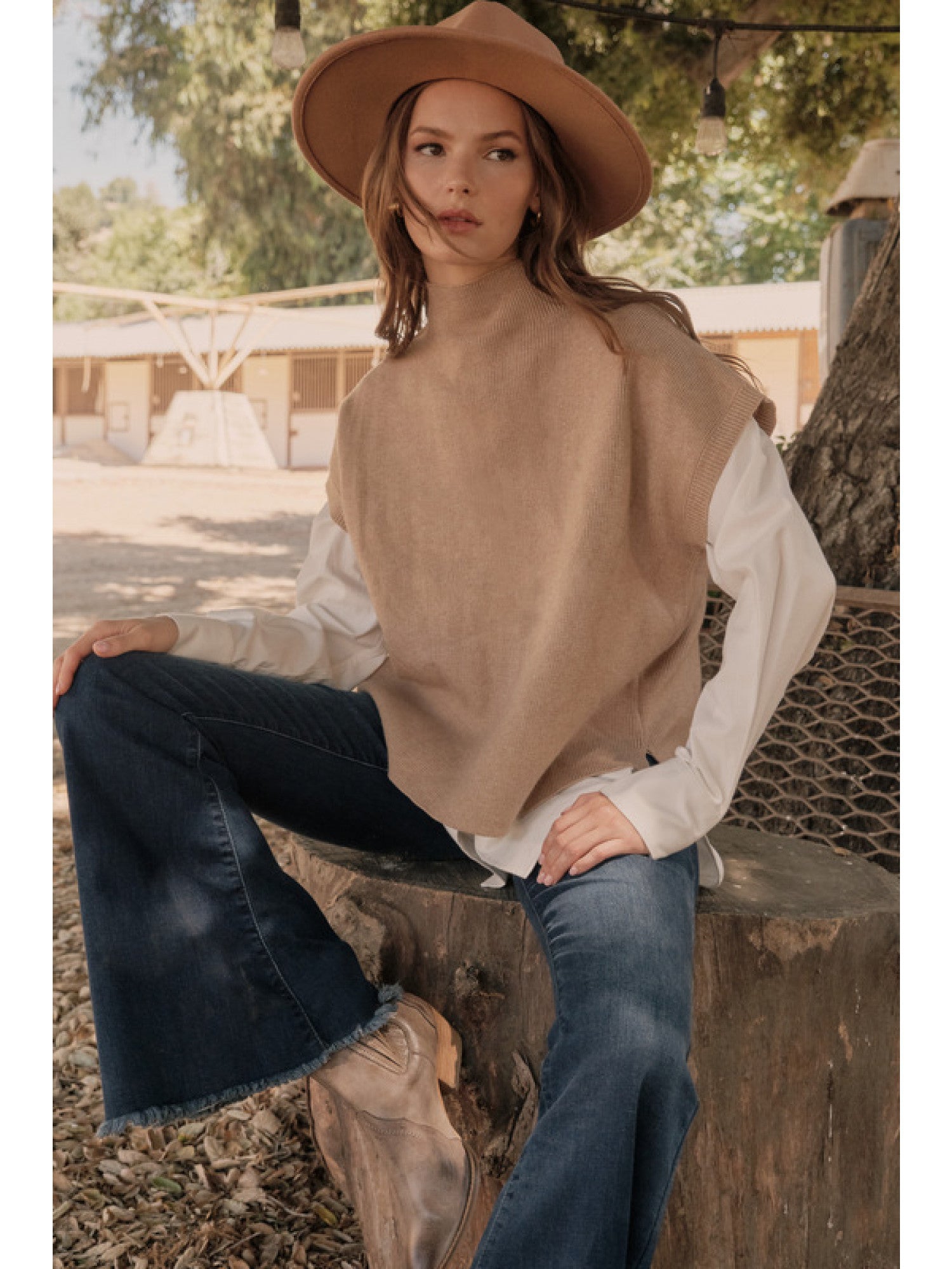 elle mock neck sweater