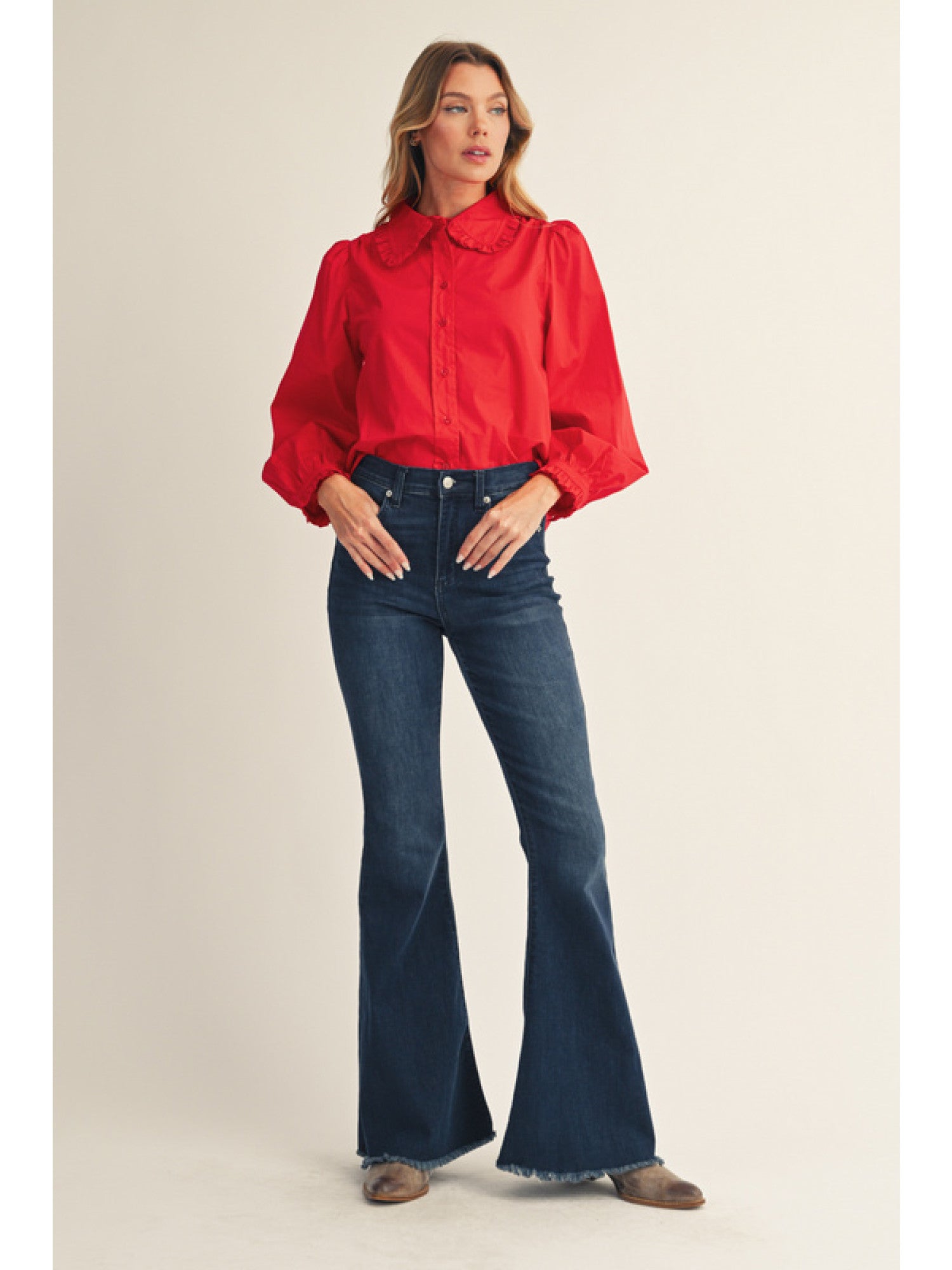 bobbi ruffle collar blouse