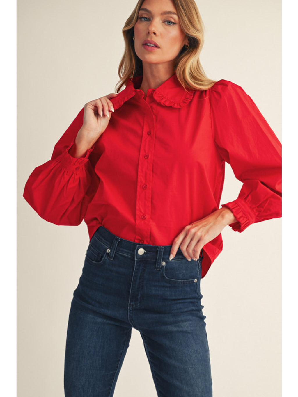 bobbi ruffle collar blouse