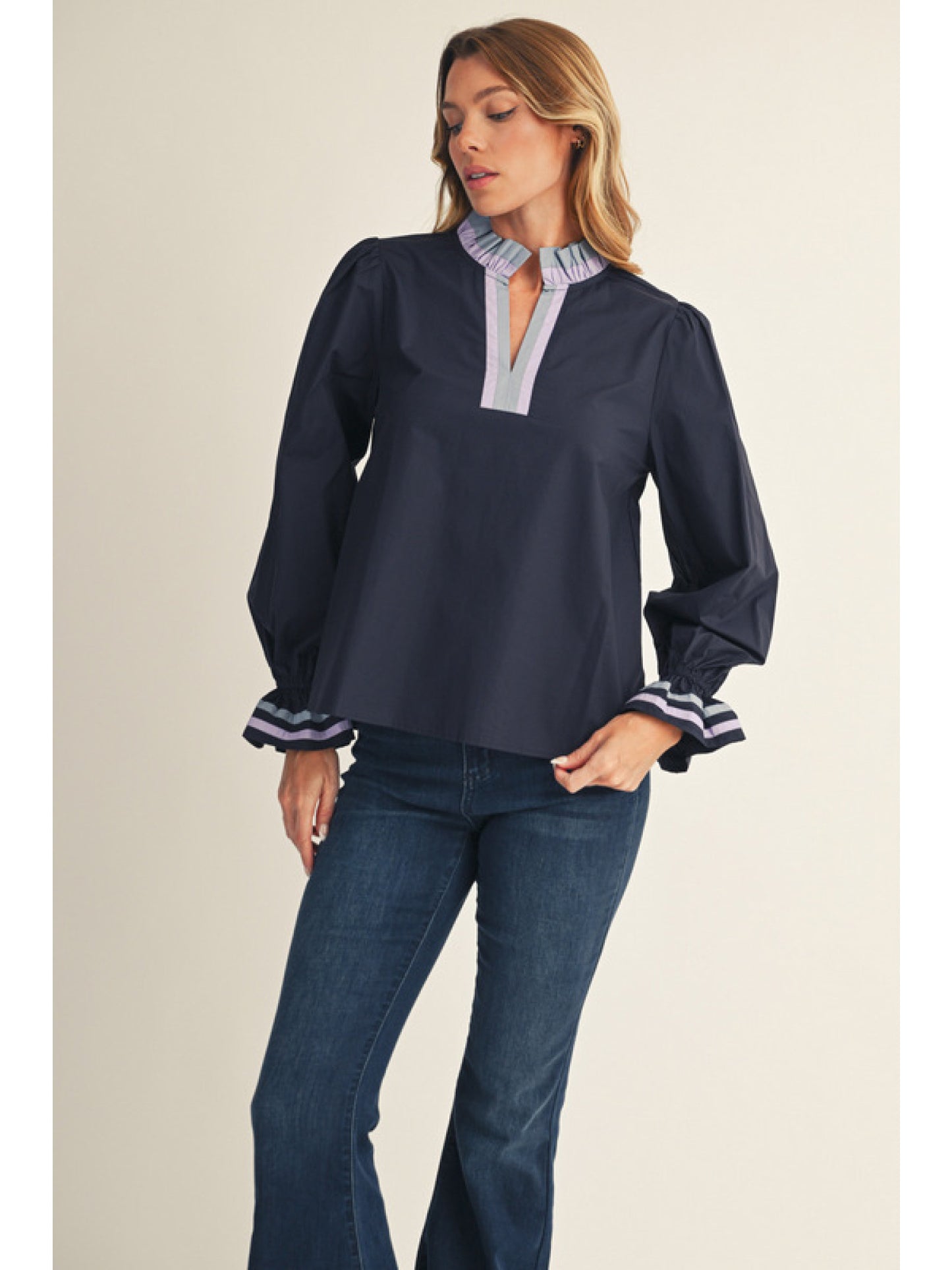 eloise ruffle long sleeve top