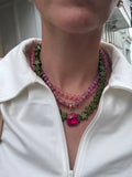 Harvest Pendant Beaded Necklace - Mulberry