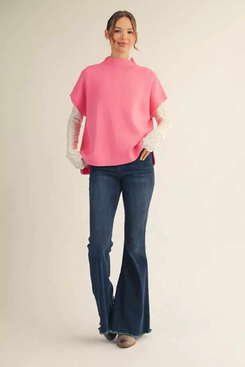 elle mock neck sweater
