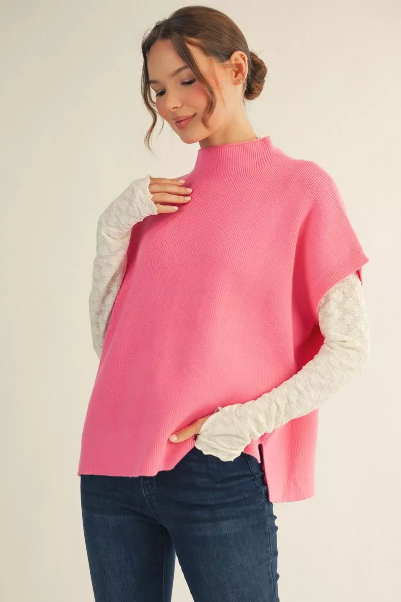 elle mock neck sweater