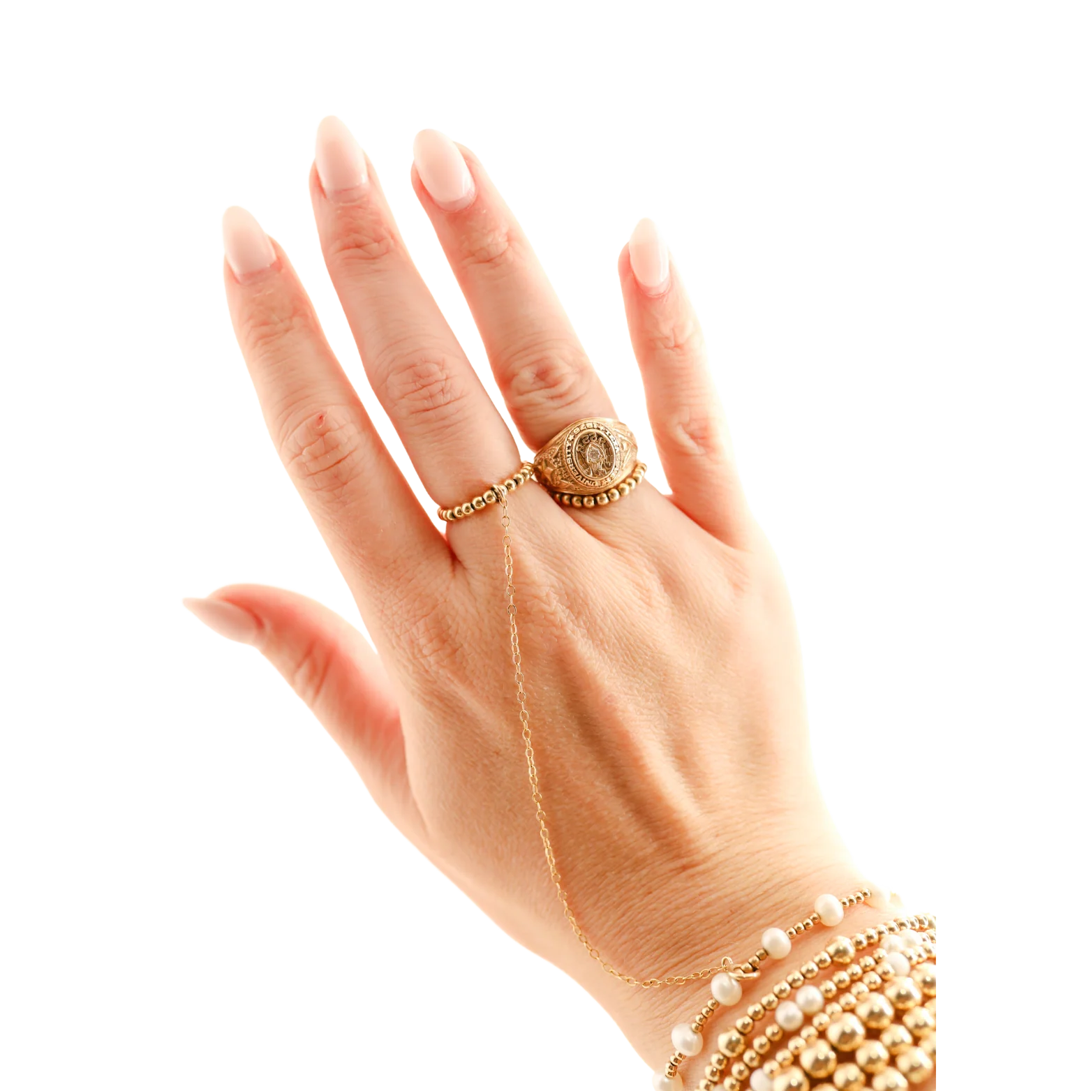 hand chain beaded ring
