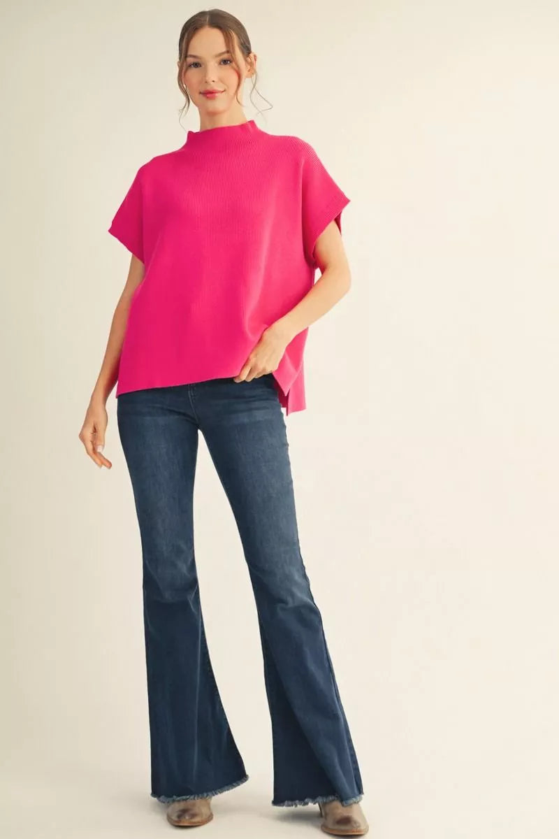 elle mock neck sweater