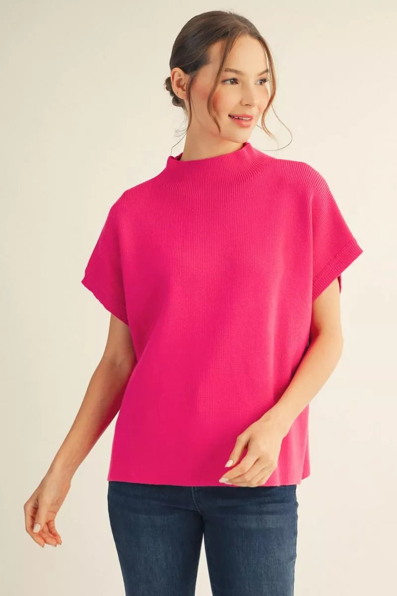 elle mock neck sweater