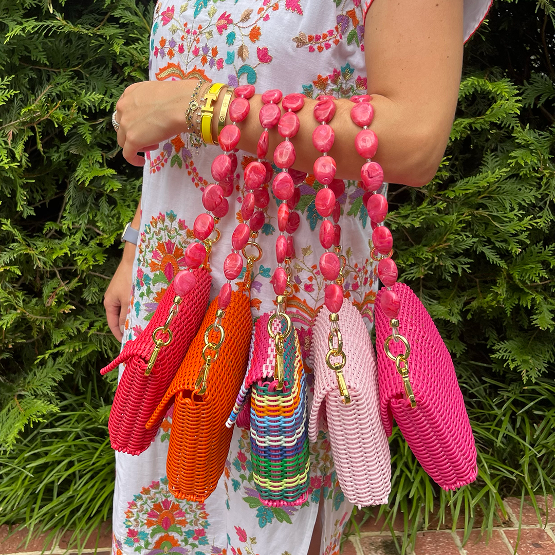clutch solid hot pink