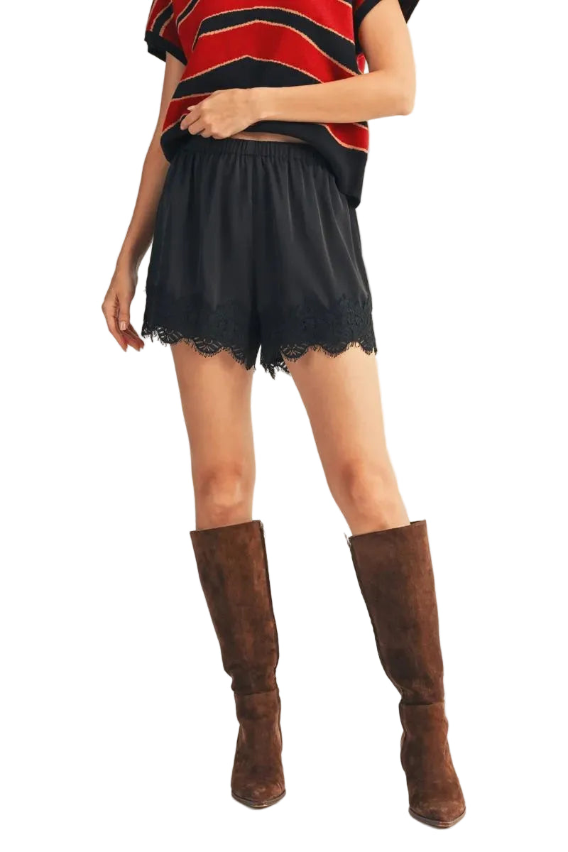 blaire lace trim shorts