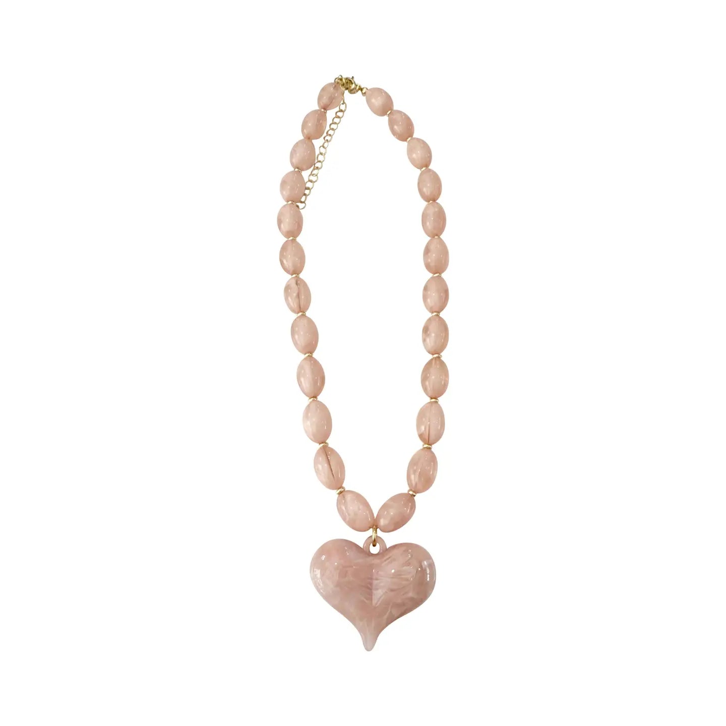 freya heart charm beaded necklace