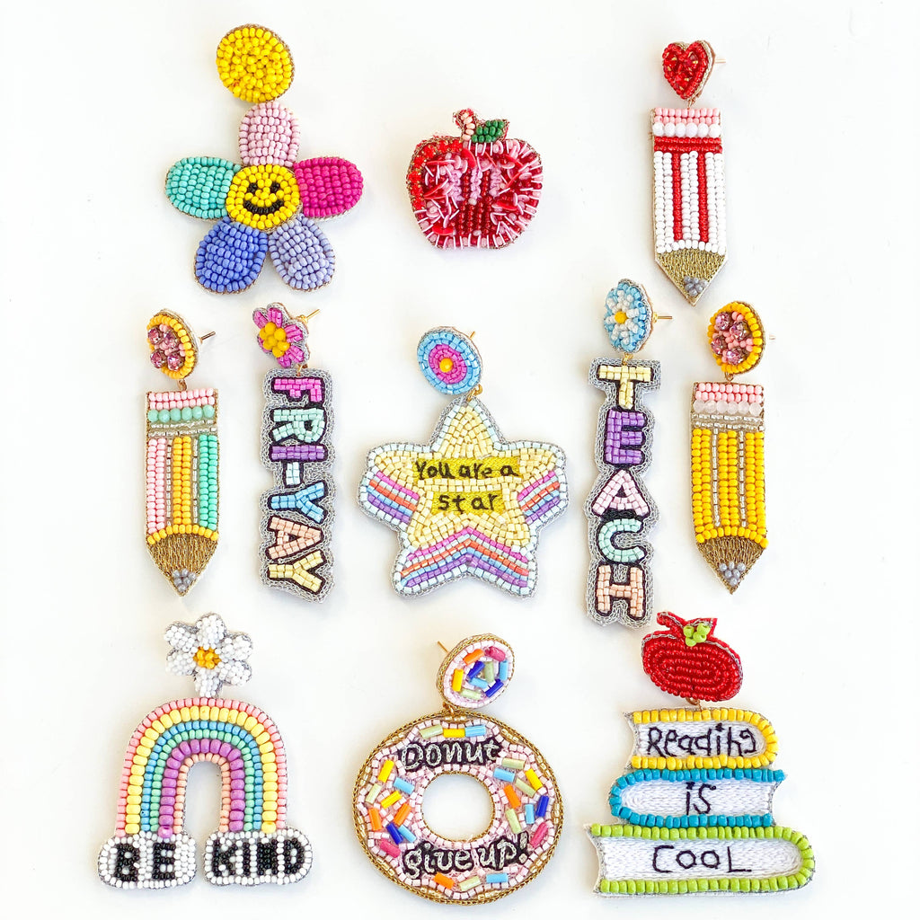 teacher love pencil earrings