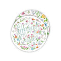 Handpainted Happy Easter Flowers Round Coaster
