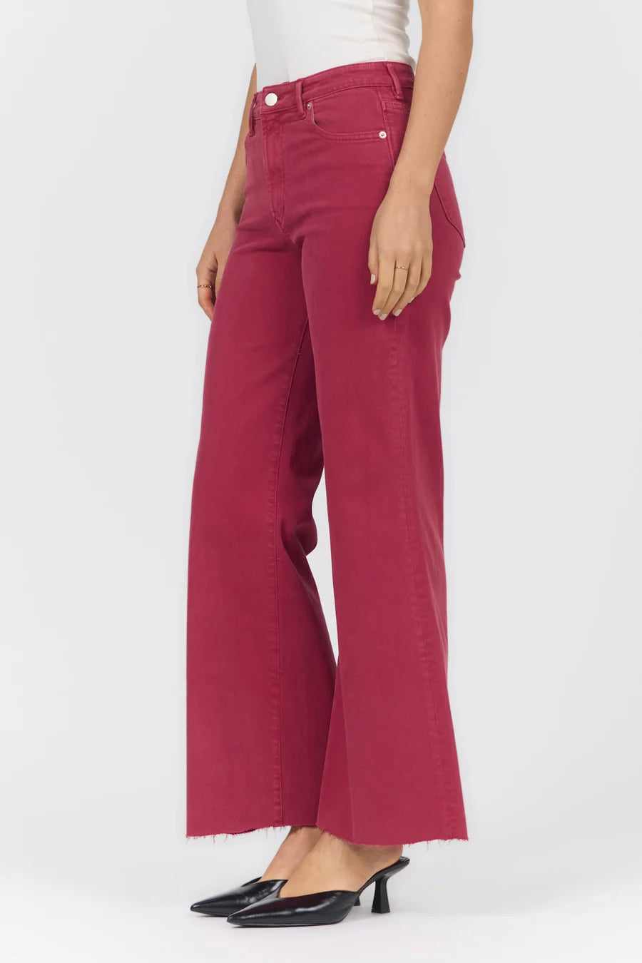 fiona high rise wide leg jeans tibetan red