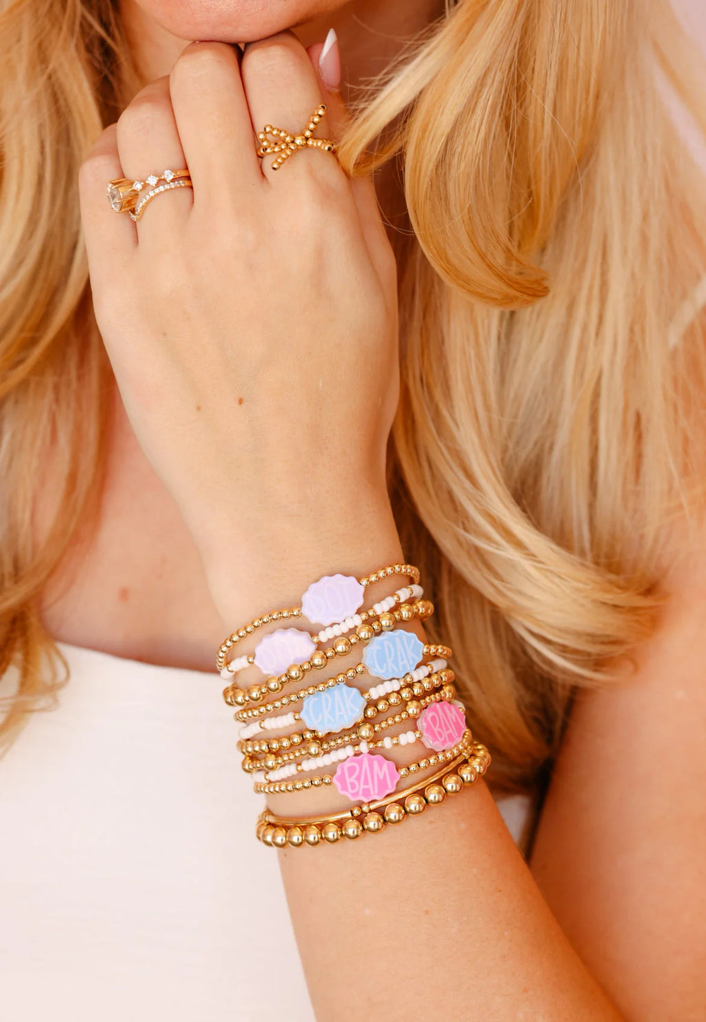 bam beaded bracelet on color