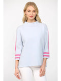 davis color block trim mock neck sweater