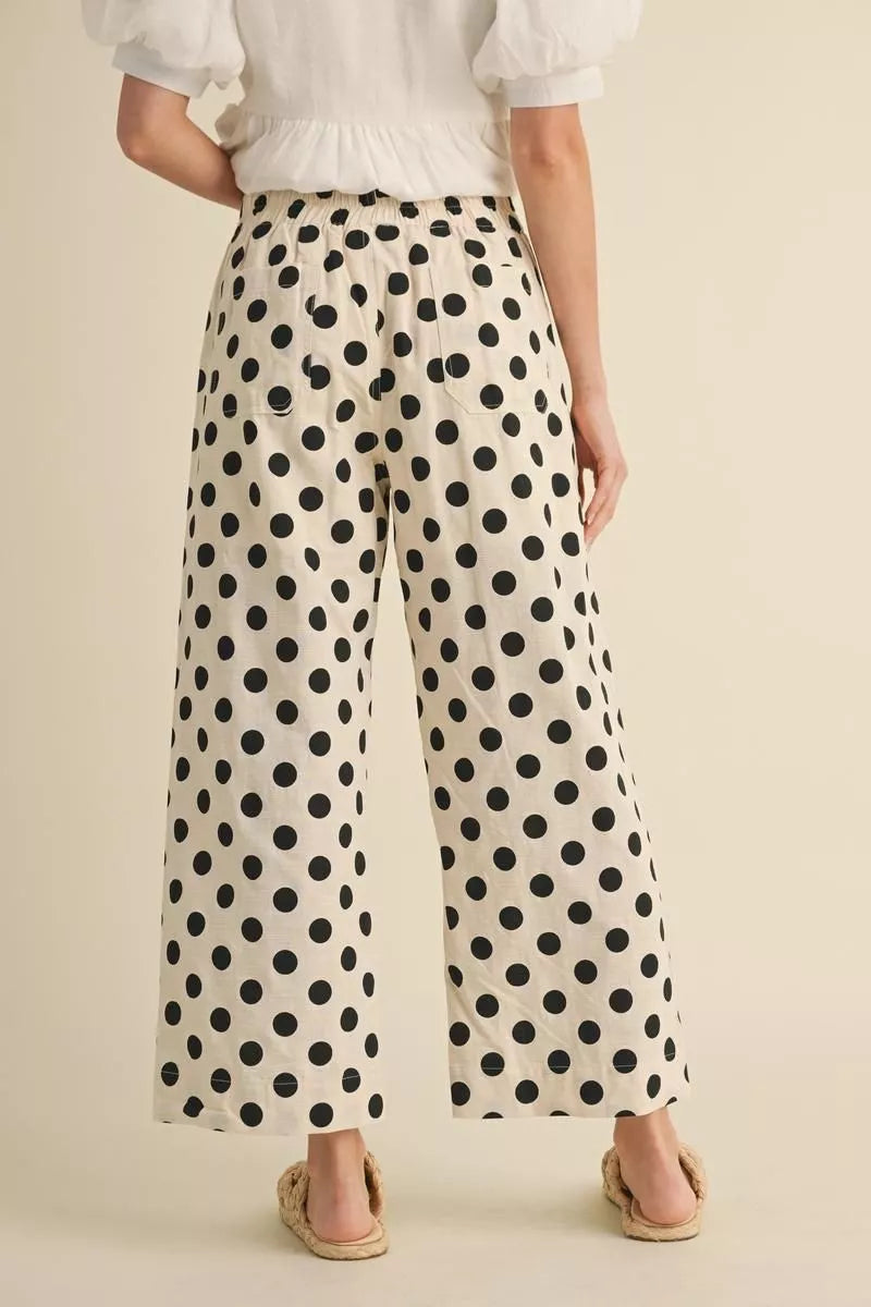 front pocket polka dot pant