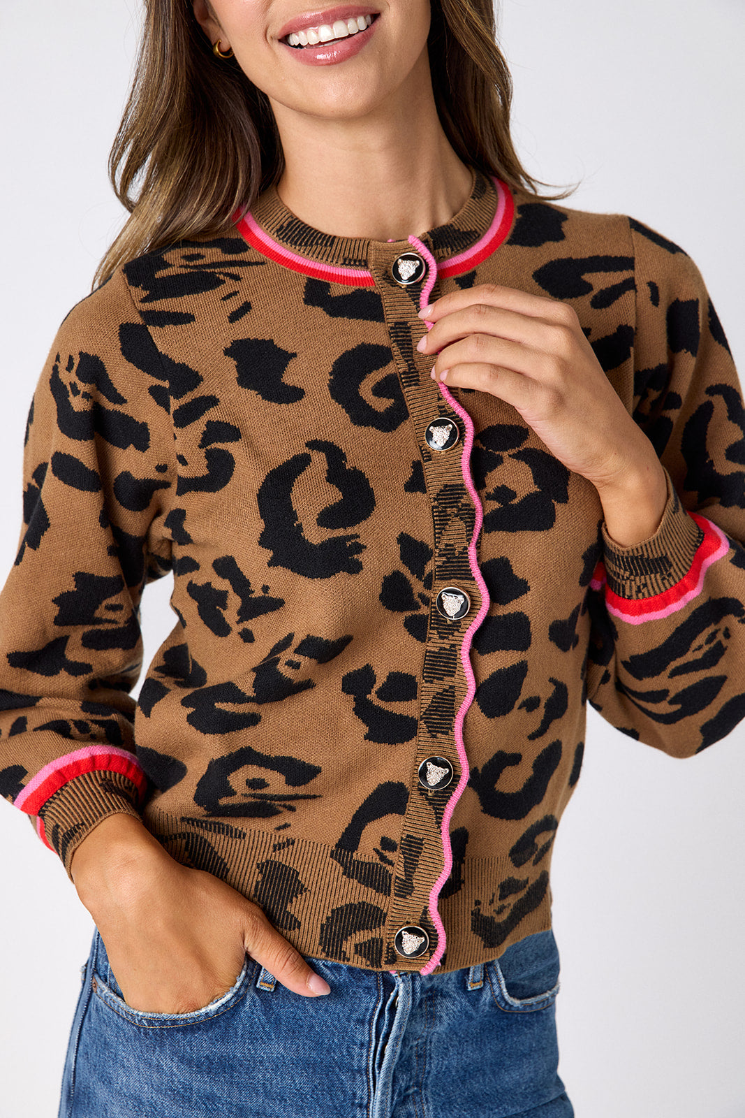 colson cardigan in leopard