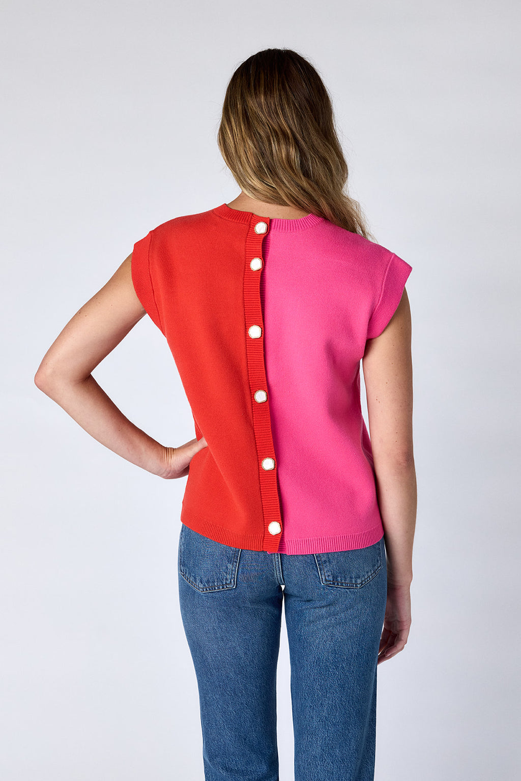 leo sweater reflection colorblock