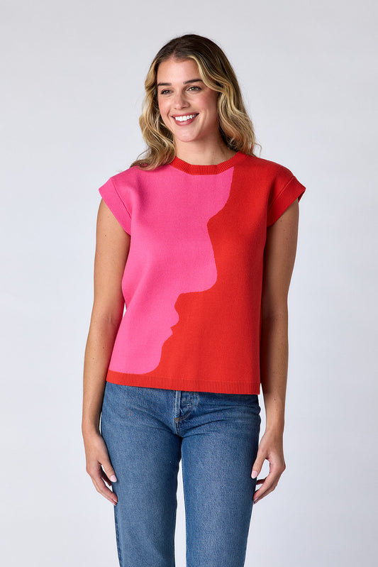leo sweater reflection colorblock
