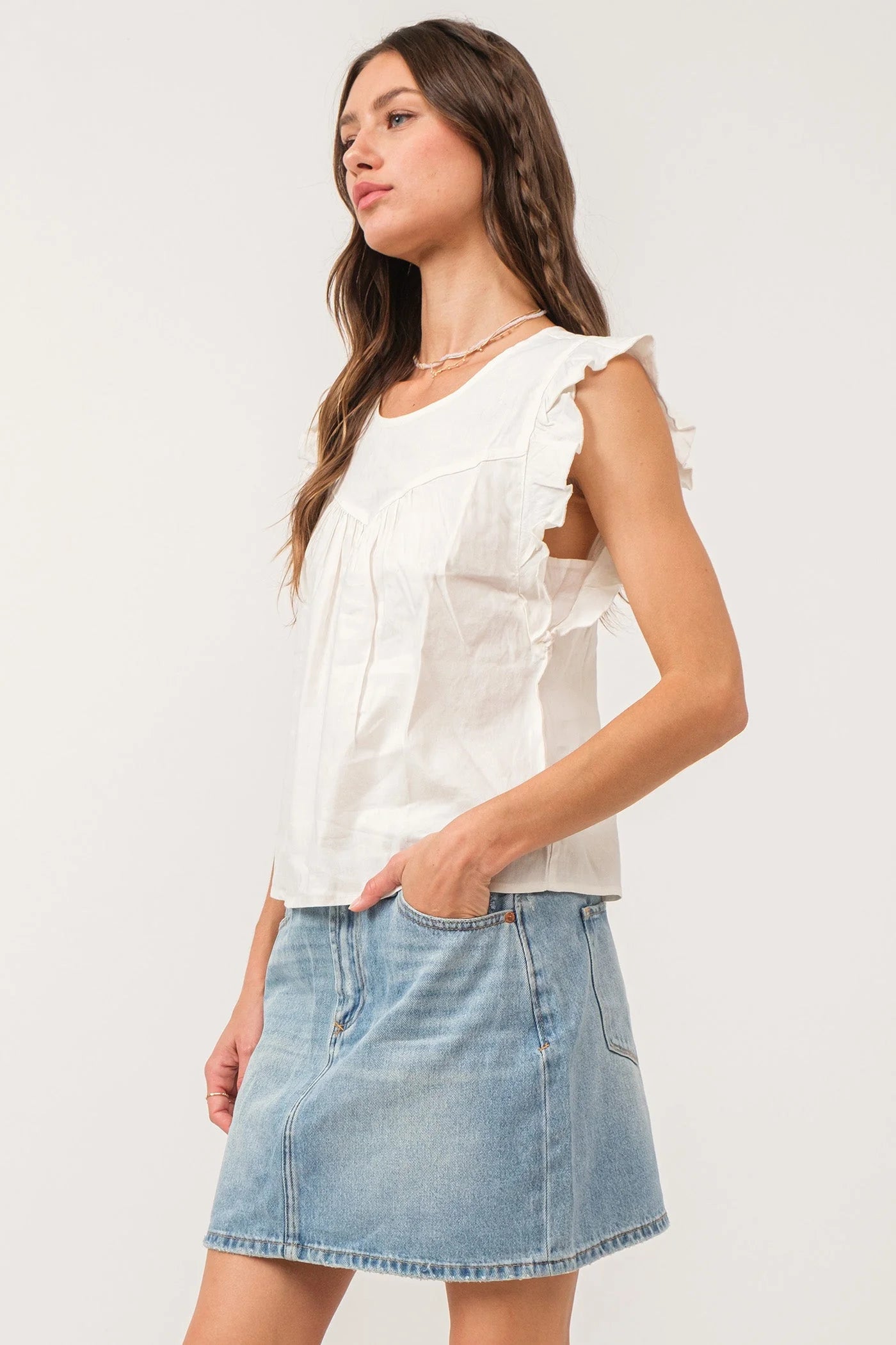 anelia petal sleeve top