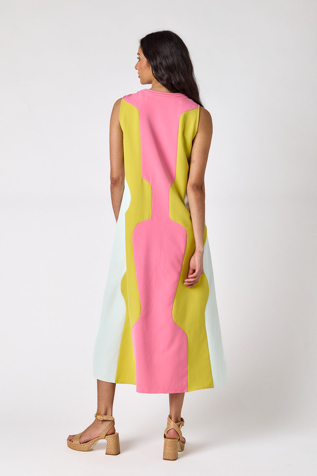 schaeffer dress in garden colorblock