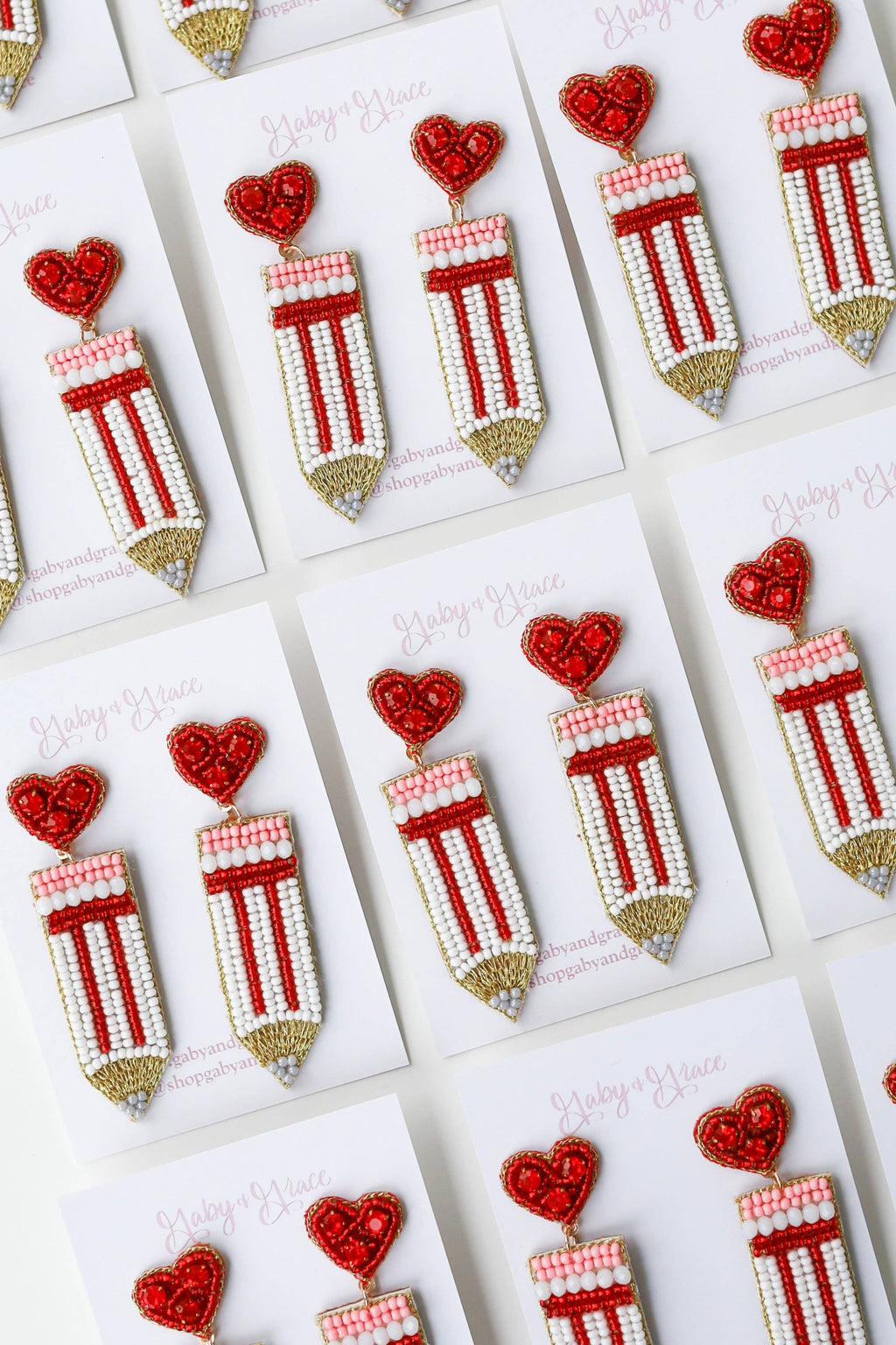 teacher love pencil earrings