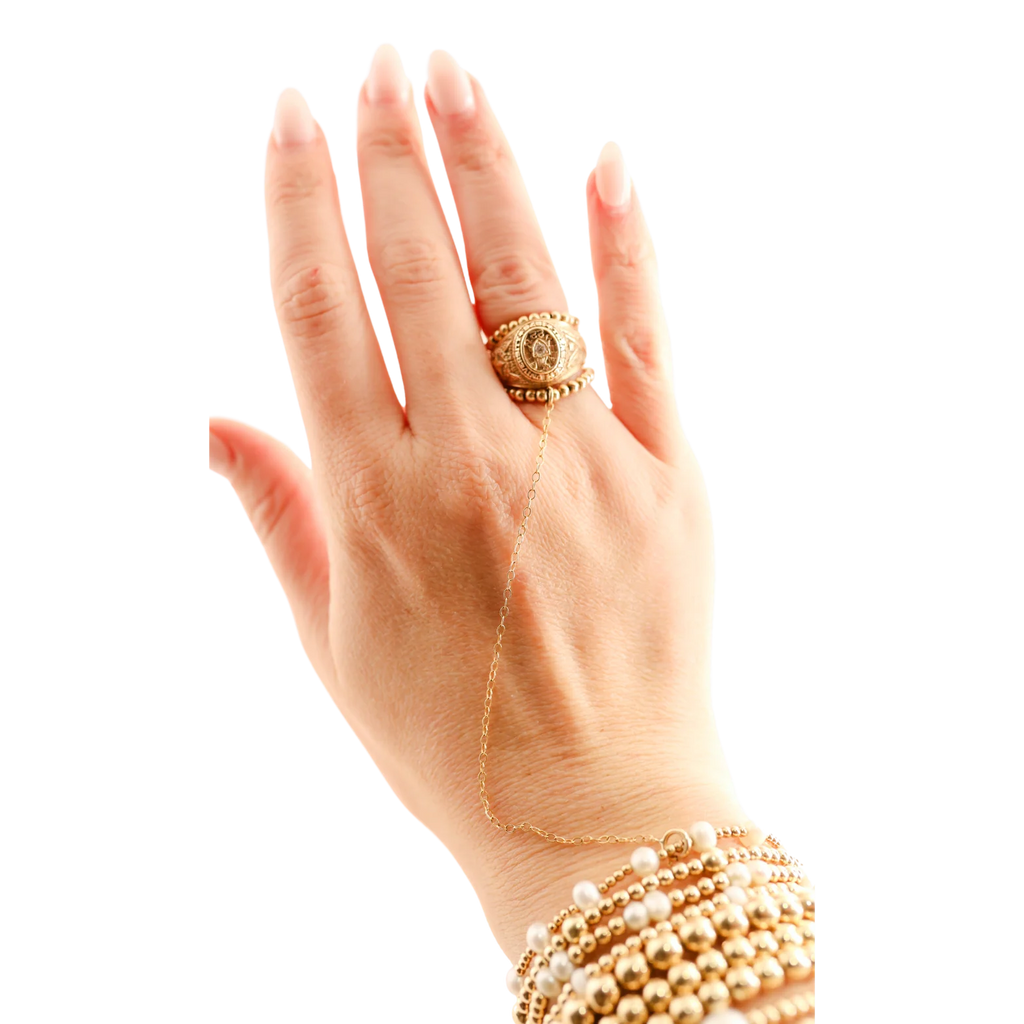 hand chain beaded ring