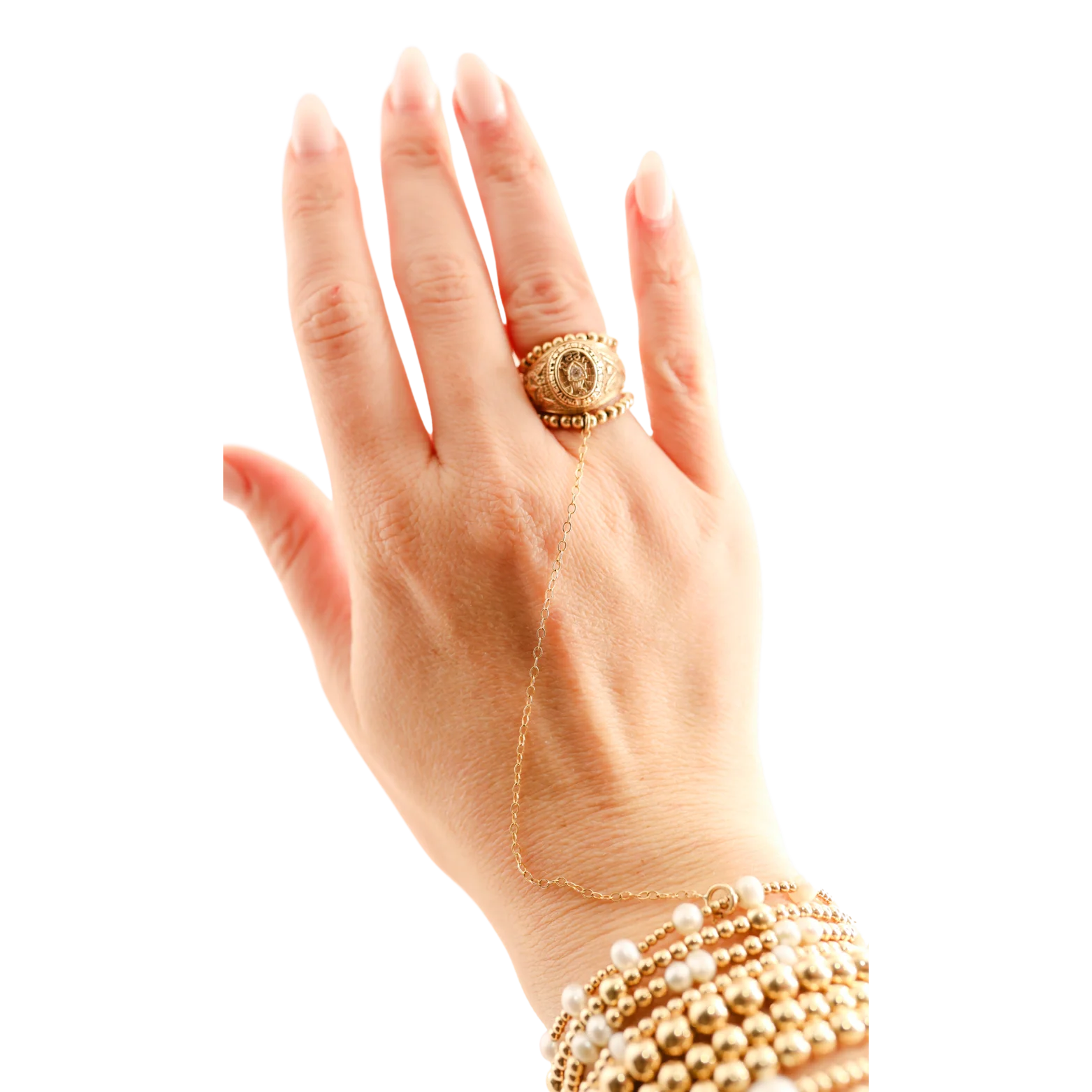 hand chain beaded ring