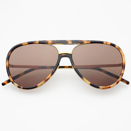 Shay Aviator Sunglasses milky tortoise brown