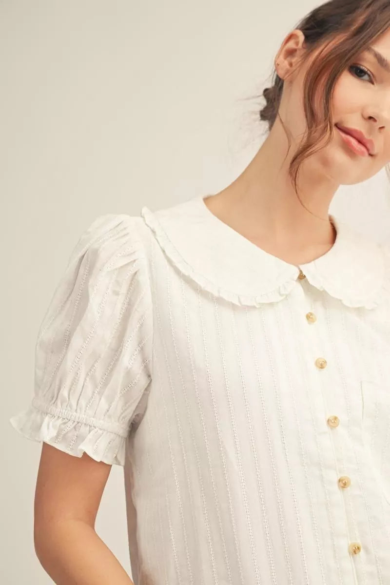 daphne ruffle collar blouse
