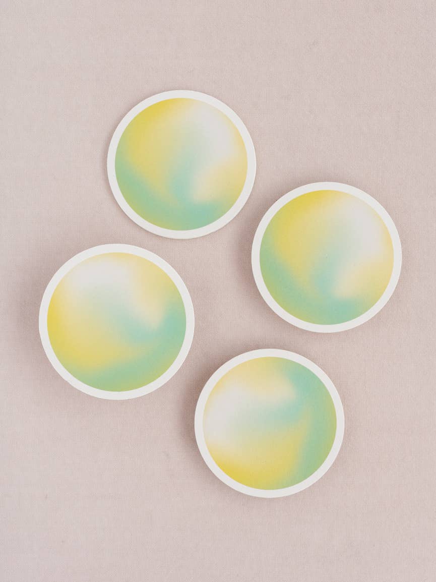 Lemon Lime Gradient Coasters - Set of Four