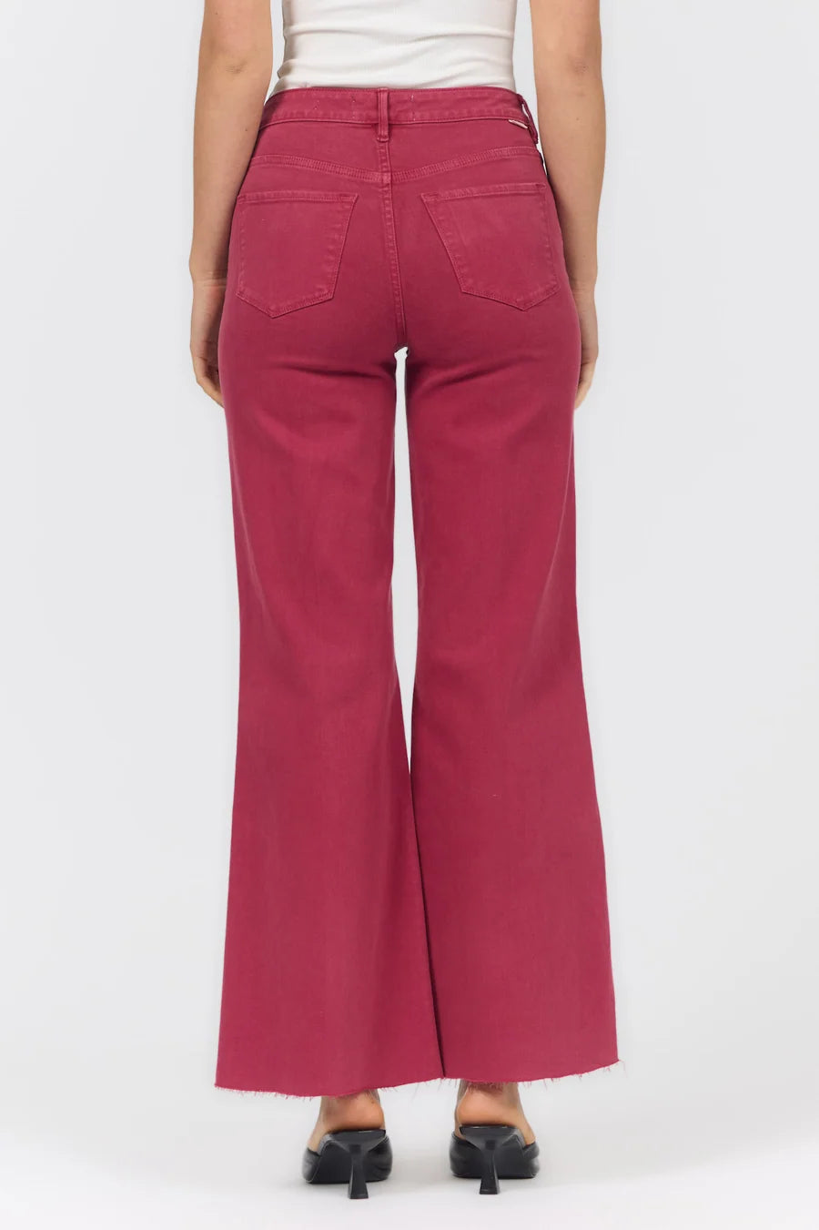 fiona high rise wide leg jeans tibetan red