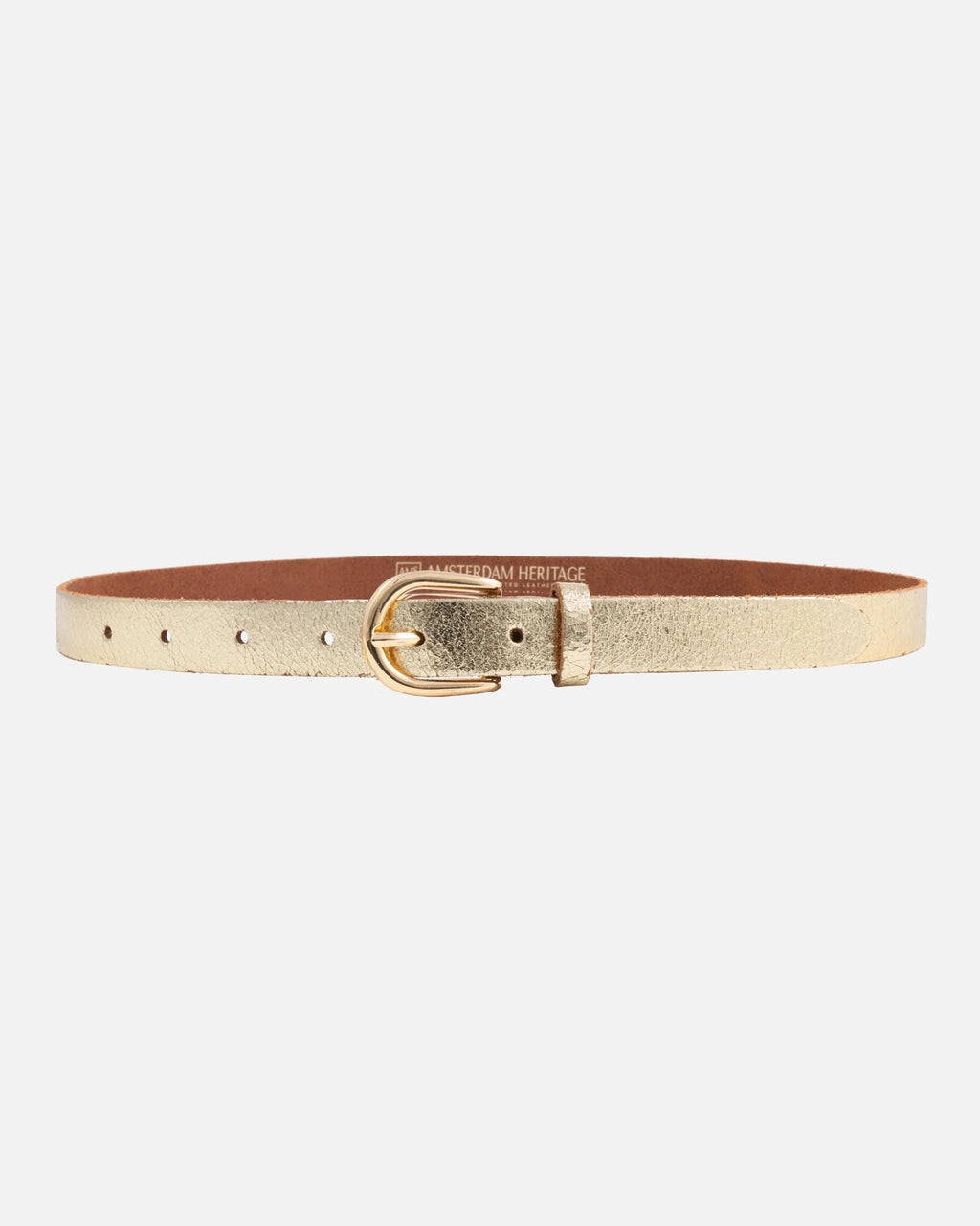 eva gold metallic leather belt