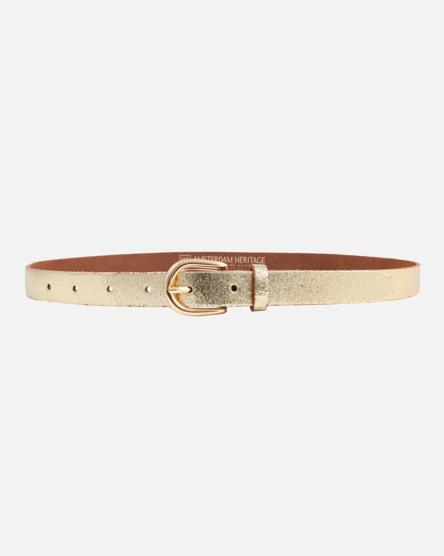 eva gold metallic leather belt