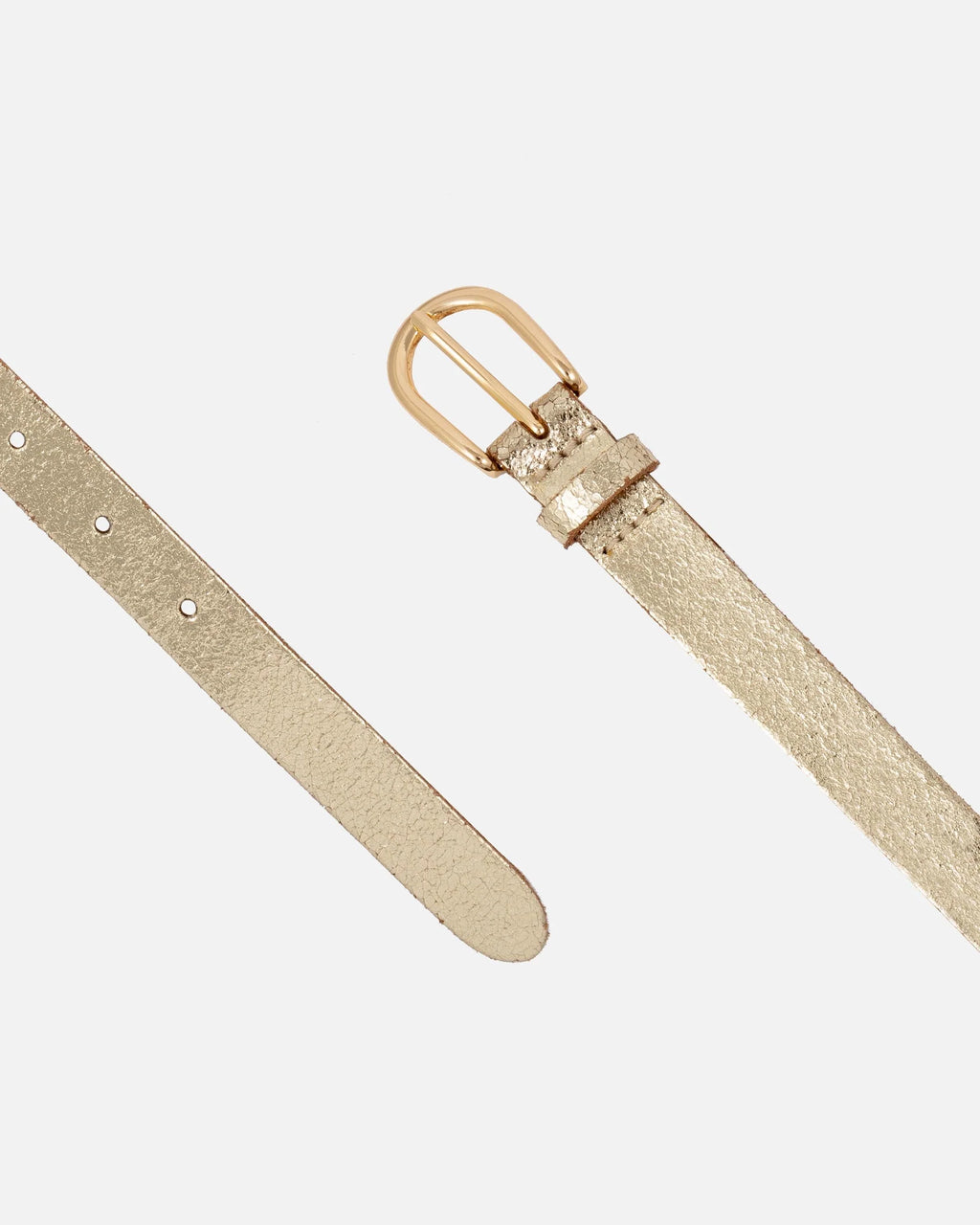 eva gold metallic leather belt