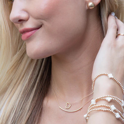 16" necklace gold - bliss bar smooth gold