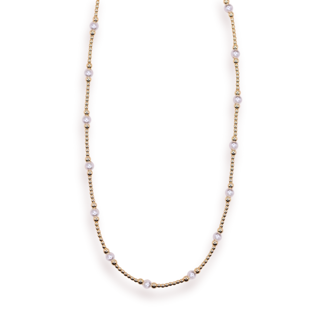 dainty sutton necklace pearl in gold
