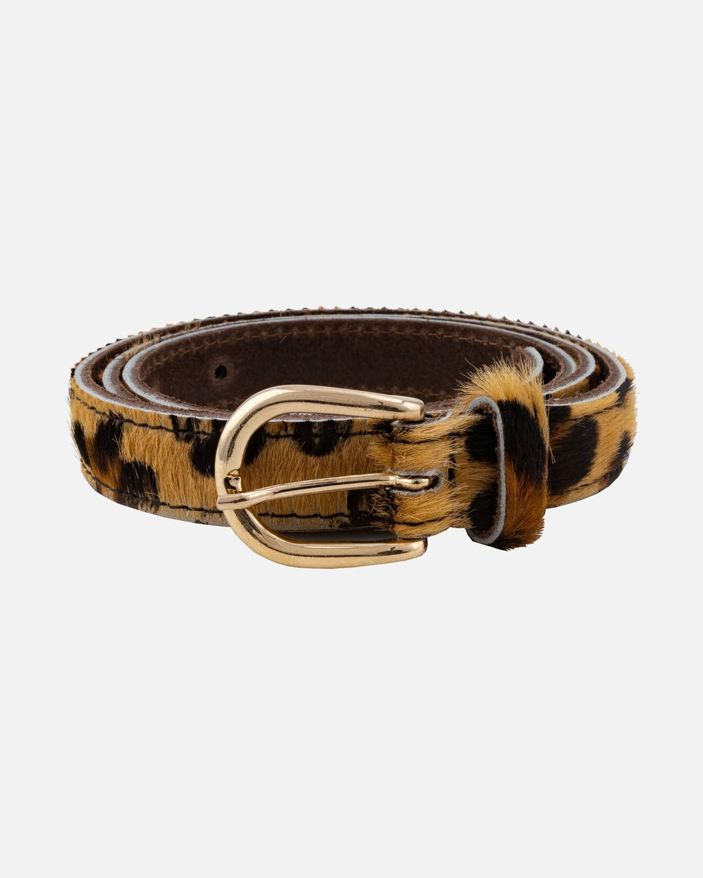 dania cow hair leather belt in leopard