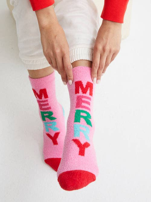 merry socks pink