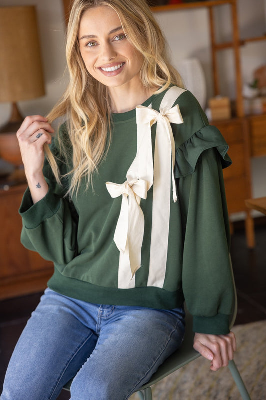 bow detail sweatshirt