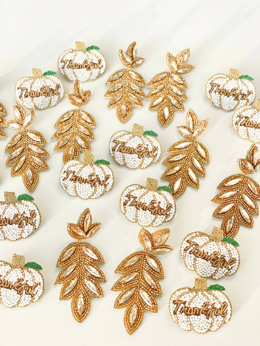 thankful pumpkin stud earrings