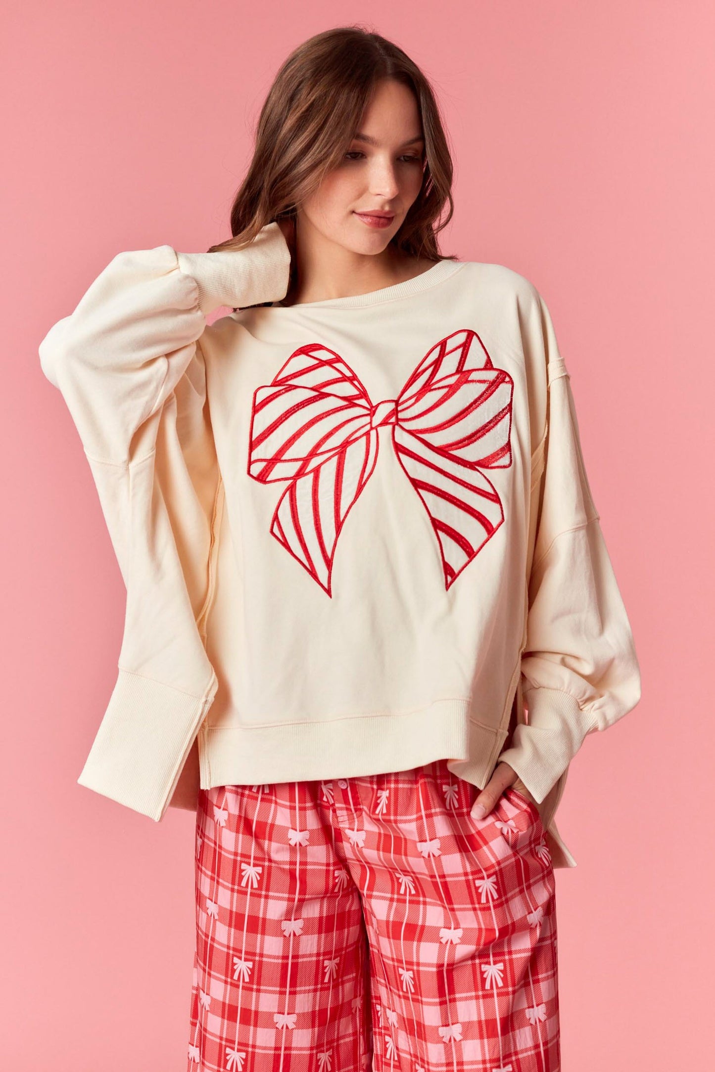 bella bow sweatshirt