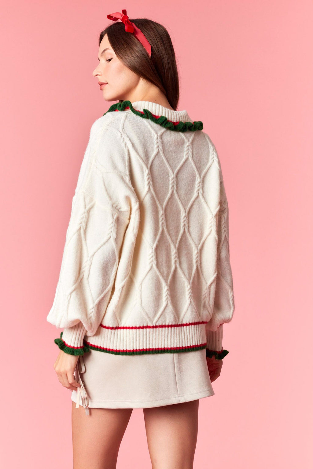 holli ruffle detail cardigan