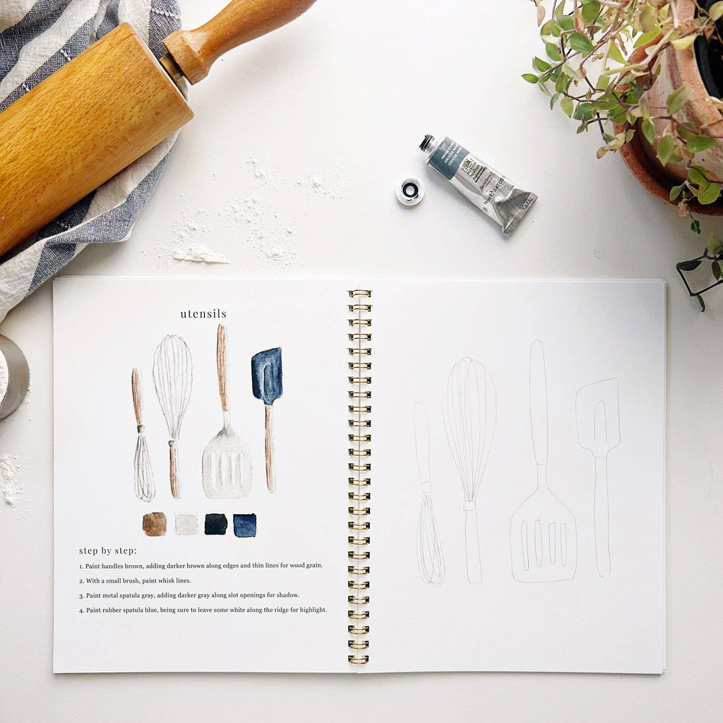 Baking watercolor workbook